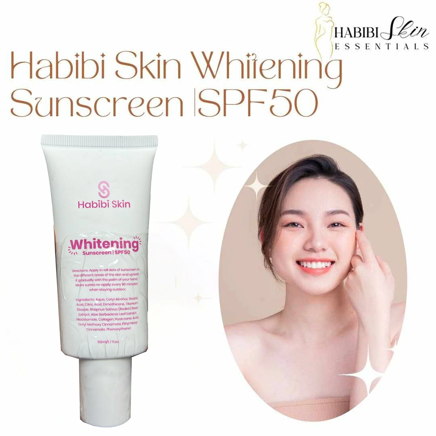 Habibi Skin Whitening Sunscreen SPF 50 – 50ml