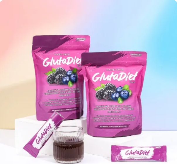 GlutaDiet Anti-Aging Detox Glow Drink – 10s | Glutathione, Collagen, Slimming & Bloating Support